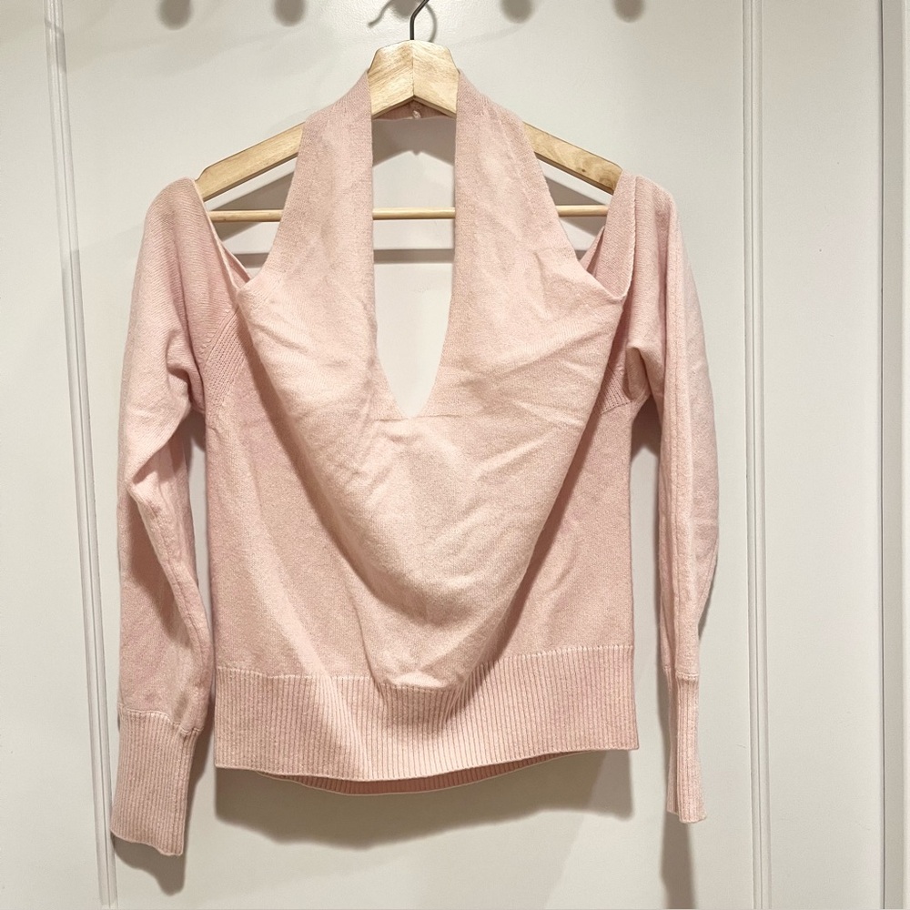 NWT SOH Cashmere Draped Back Halter Sweater S Blush Pink - Picture 10 of 11